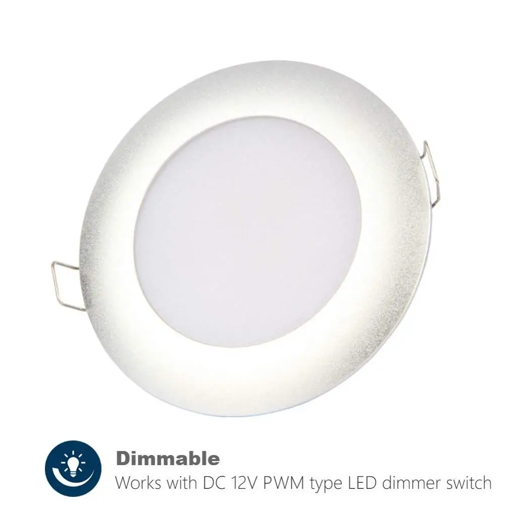 Imagem -05 - Tokili Escurecimento rv Barcos Led Luz de Teto 12v 3.5 5w Recesso Ultra Fino Painel Lâmpada Montagem Embutida Puck Downlight Alumínio Completo