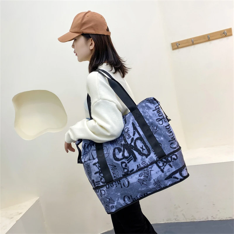 Travel Bag Organizer Fashion Carry On Hand Luggage For Woman Waterproof Sports Gym Fitness Bag Crossbody Weekend Overnight Bag