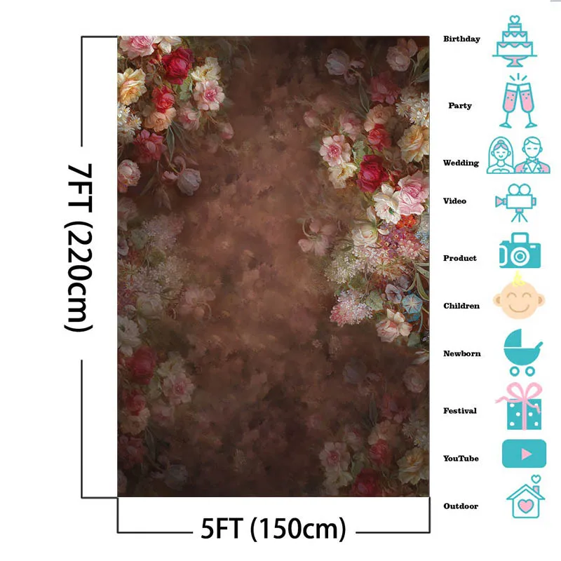 유화 꽃 배경 추상 꽃 신생아 임신 한 여자 초상화 베이비 샤워 배경 예술 사진 사진