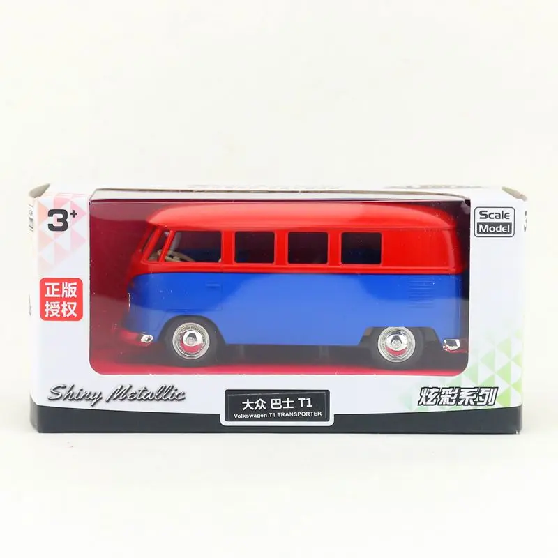 1:36 Scale RMZ City Toy Diecast Model Volkswagen T1 Transport Bus Pull Back Car Educational Collection Gift With Original Box