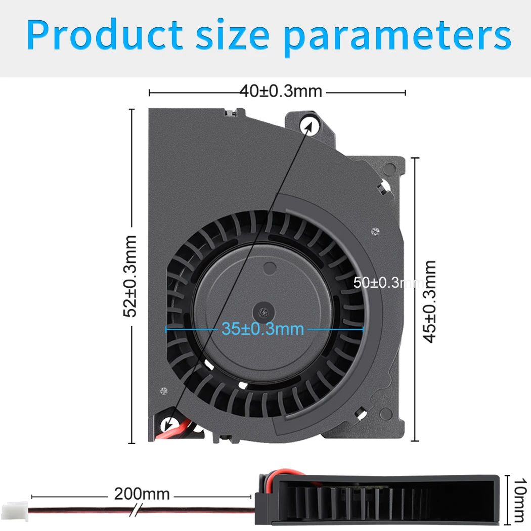 3 Gdstime 3D Máy In Micro Máy Thổi 12V 50X40X10Mm DC Không Chổi Than Quạt Làm Mát 50mm X 40Mm X 10Mm Thoát Khí Làm Mát Quạt 5Cm