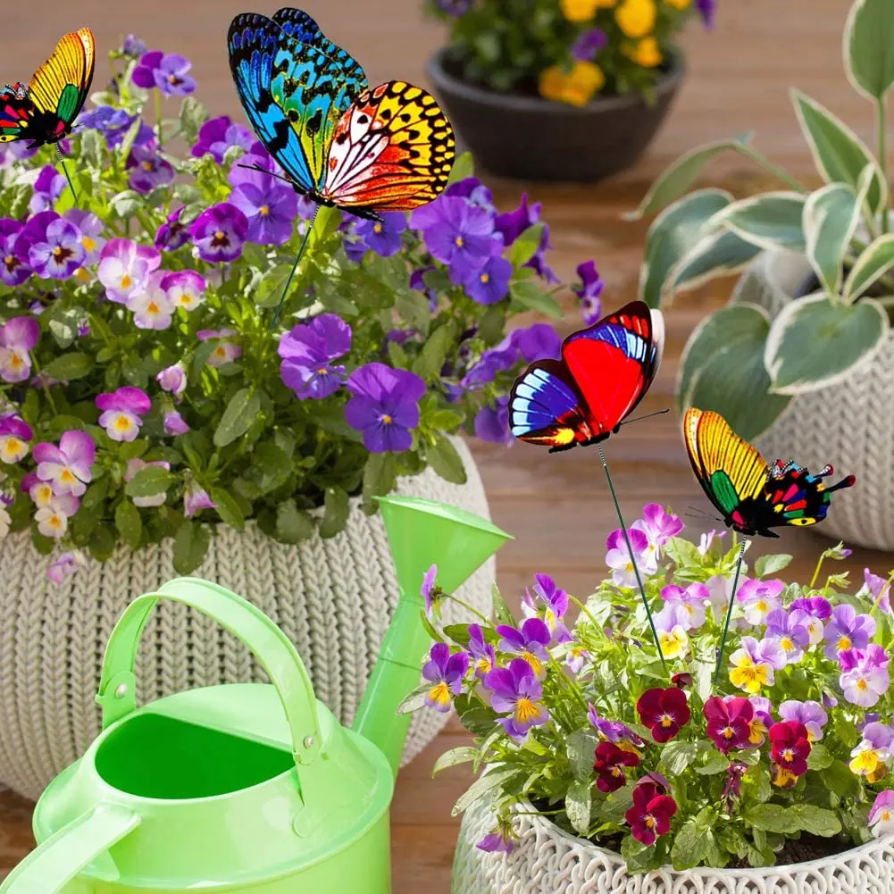 10/30pcs farfalla Bouquet Yard fioriera colorata simulazione tridimensionale farfalla Bouquet Party Garden decorazione esterna