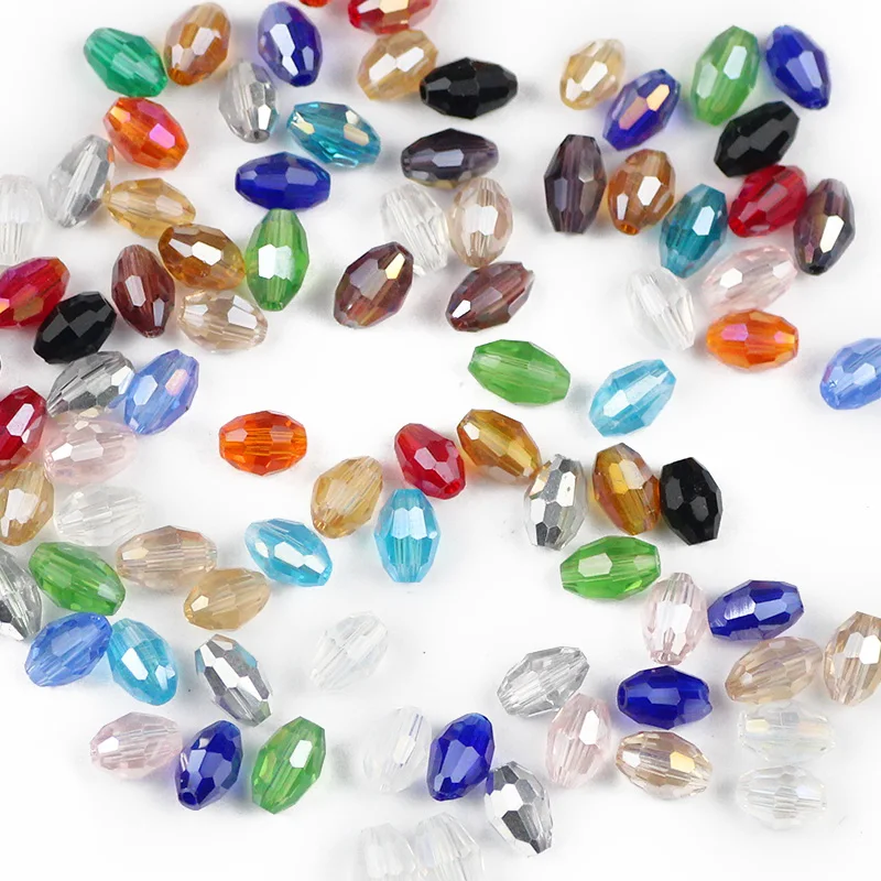 100pcs Czech Rice grains Upscale Austrian crystal beads 4*6mm oval shape Loose Glass beads Jewelry making bracelet Necklace DIY