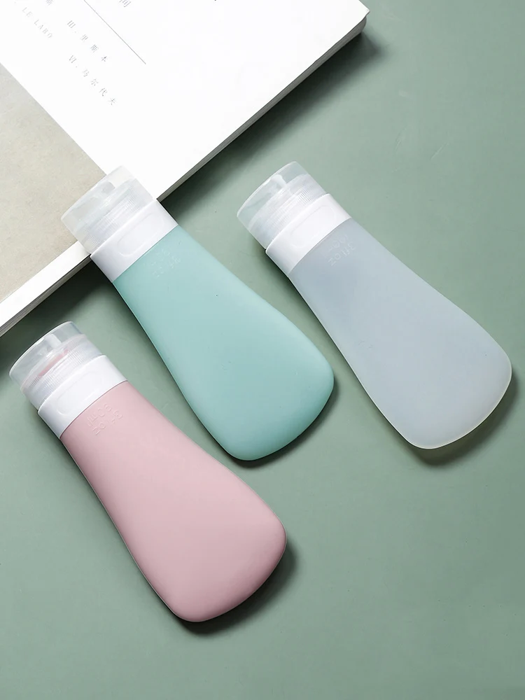 Portable Soap Dispensers 3-Piece Set Nordic Style Silica Gel Detachable Easy Clean Cosmetic Travel Sub-Bottling