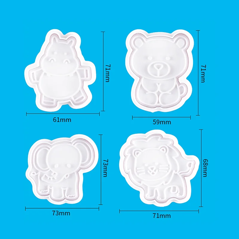 4pcs Creativity Slimes Play Dough Bear Elephant Lion Cutters Tools Accessories Mould Modeling Clay Sets Educational toy Children