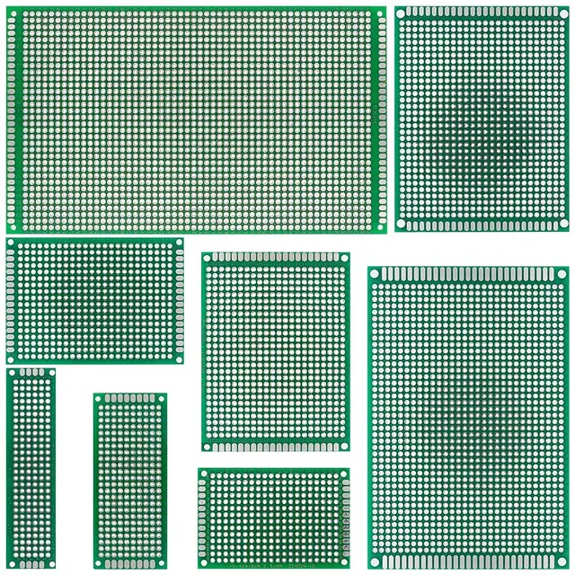 Płytka prototypowa dwustronna DIY uniwersalna do obwodów drukowanych PCB, protoboard do majsterkowania, wymiary: 9x15 8x12 7x9 6x8 5x7 4x6 3x7 2x8 cm