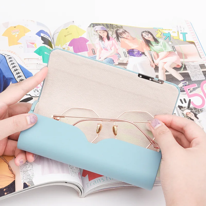 British Style Magnetic Spectacle Case New Leather Fashion Myopia High-end Unisex Spectacle Case Handmade Eye Spectacle Case