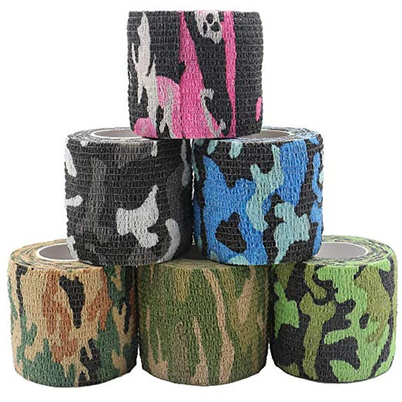 24 stücke Camouflage Tattoo Grip Bandage Abdeckung Elastische Wraps Bänder Vlies Selbst-adhesive Finger Schutz für Tattoo Maschine Stift