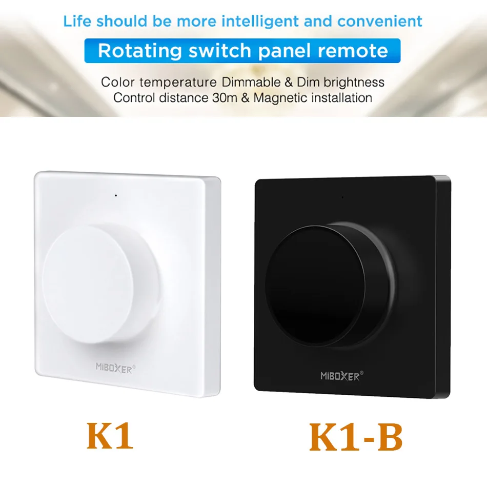 K1 K1-B 2.4G Wireless Rotating Switch Panel Remote Miboxer 3V WiFi Dimmer Dimmable Brightness Color Temperature For Light Bulb