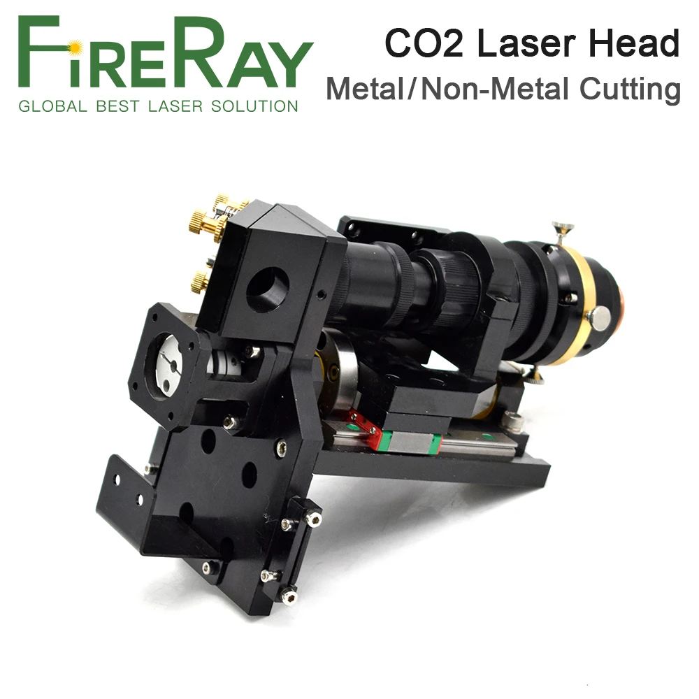 Fireray mieszana głowica laserowa CO2 500W soczewka skupiająca 25x63.5 25x101.6mm lustro odbijające 30x3mm metalowe niemetalowe hybrydowe automatyczne ustawianie ostrości