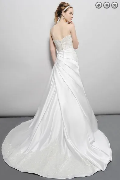 Tren electrico vintage 2021 neue designer brautkleid plus größe satin einfache maxi weiß lange perlen partei Bespoke Hochzeit Kleider