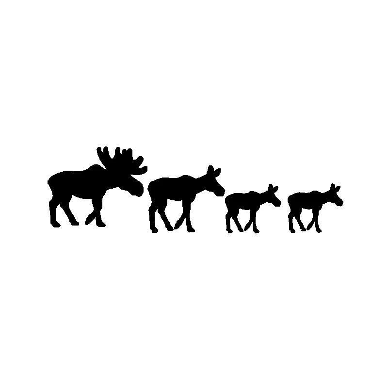 SZWL Interesting Moose Family Car Sticker Waterproof Sunscreen Vinyl Decal Auto Accessories Black Silver White,16cm*5cm