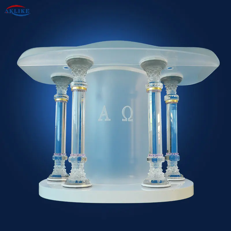 2024 AKLIKE Modern Podium Clear Acrylic Church Pulpit Frosted Speech Lectern Plexiglass Transparent Podium Reception Lectern