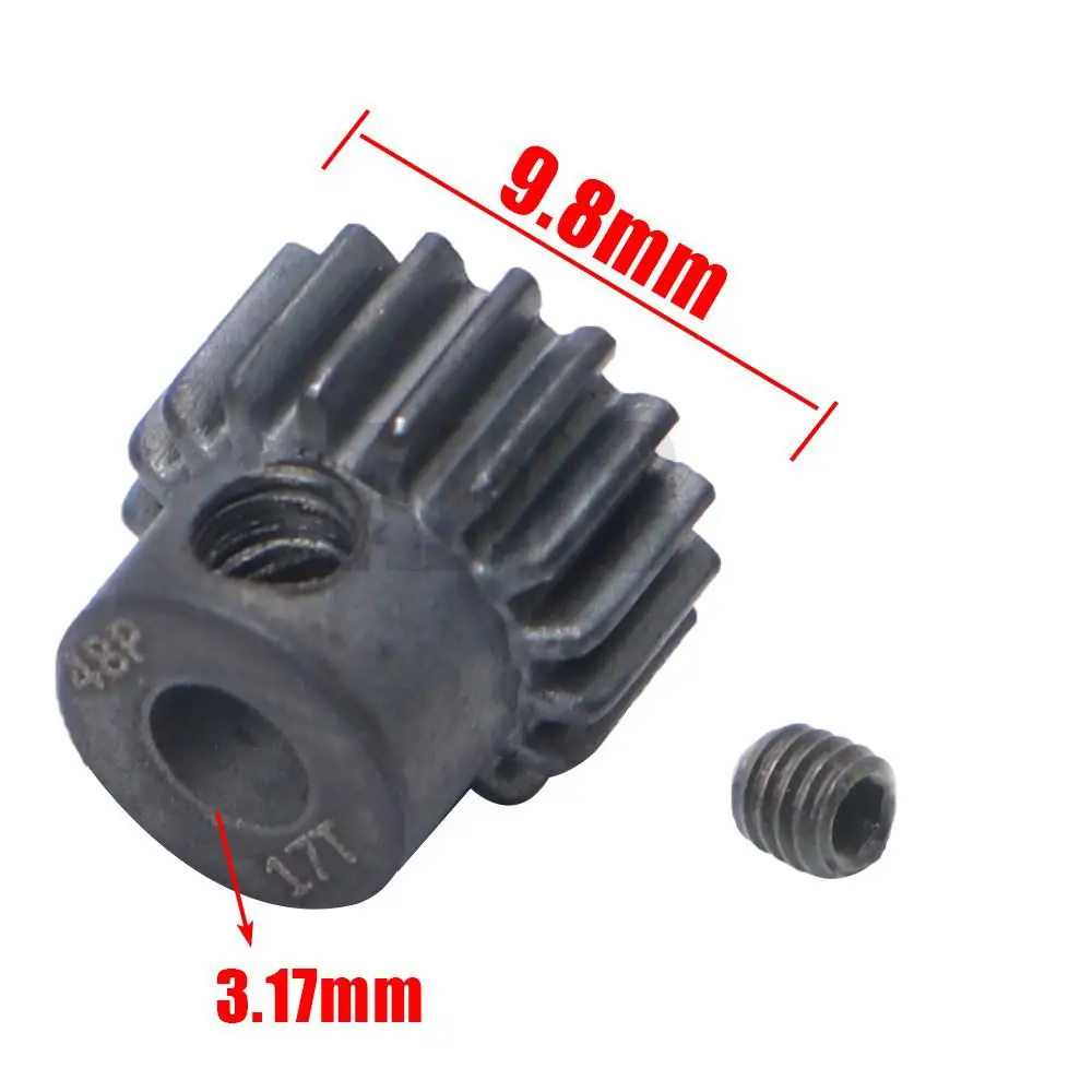 48p 3,175mm 16t 17t 18t 19t 20t 22t 24t 25t Schwarz Stahl Metall Ritzel motor Getriebe Für 1/10 Axial Scx10 Rc Modell Auto Motor Teile – Detail 3