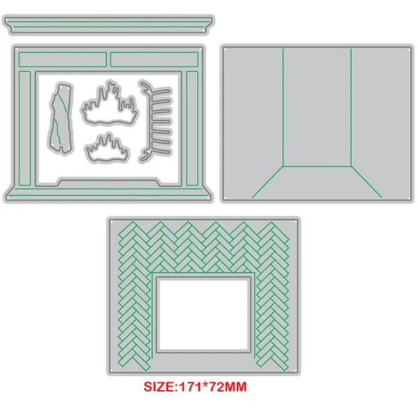 New Arrival Christmas Fireplace Frame Metal Cutting Dies for 2021 DIY Scrapbooking Greeting Cards Making Decor Crafts  Stencil