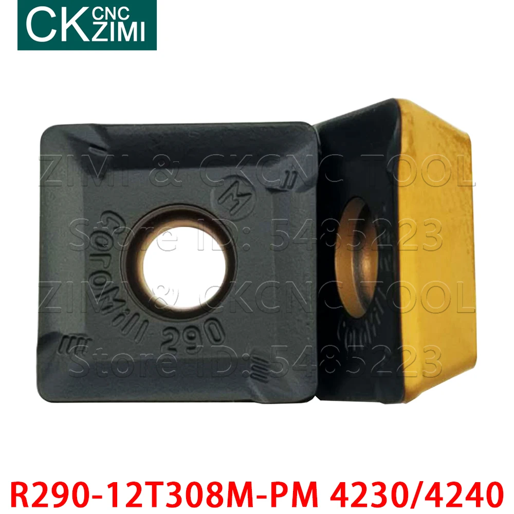 R290-12T308M-PM 4230 R290-12T308M-PM 4240 Penggilingan Sisipan Karbida Sisipan Pusat Mesin Penggilingan Mengubah CNC Alat untuk Baja