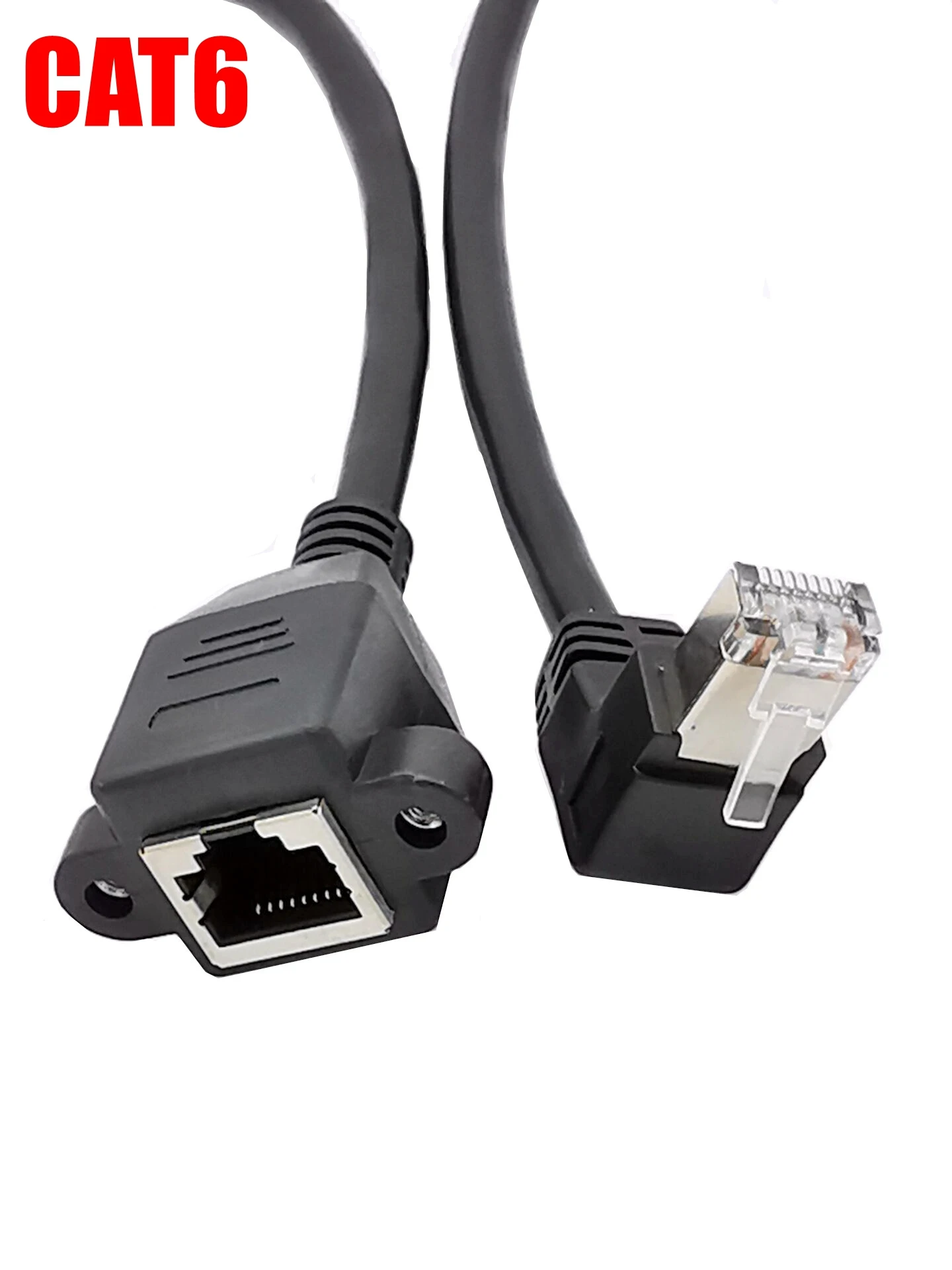 Left Right UP Down Angled 90 Degree 8P8C FTP STP UTP Cat6 RJ45 with screw Lan Ethernet Network Extension Cable 0.3m