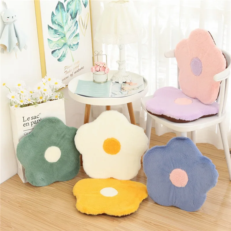 Fresh Colorful Daisy Flower Plush Pillow Toy Soft Cartoon Plant Stuffed Doll Chair Cushion Car Pillow Kids Lovers Birthday Gift