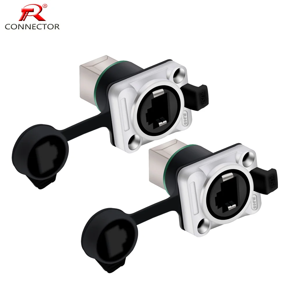 1PC Waterproof RJ45 Shield Network Connector, 8p8c, Female Panel Mount RJ45 Ethernet Sockets, Normal&Right Angle Styles