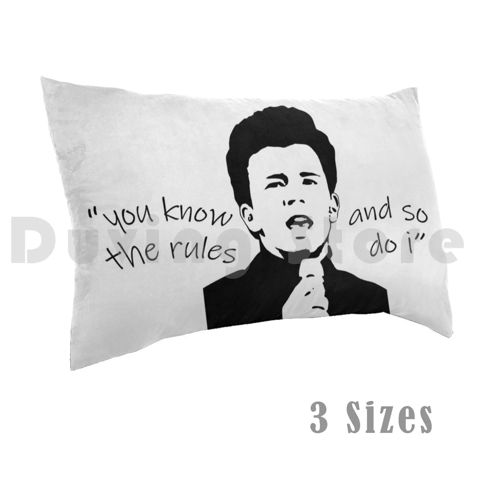 Rick Astley's 2m Rule Pillow Case 20*30 Inch Rick Astley 2 Meters Funny Pun Quarantine Song Lyrics Black