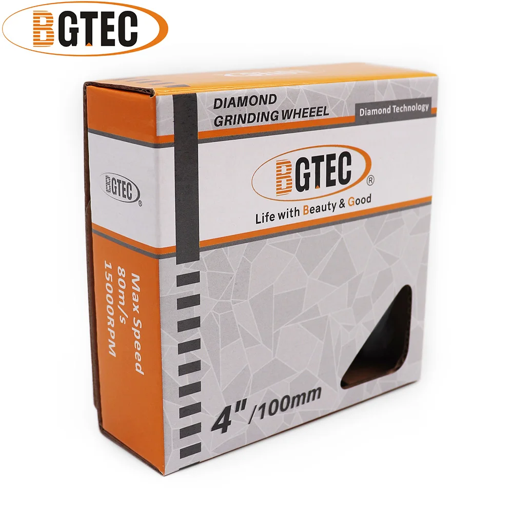 BGTEC-muela de copa de diamante Turbo de 4 pulgadas, discos de molienda de 100mm para hormigón, albañilería, material de construcción, 2 piezas