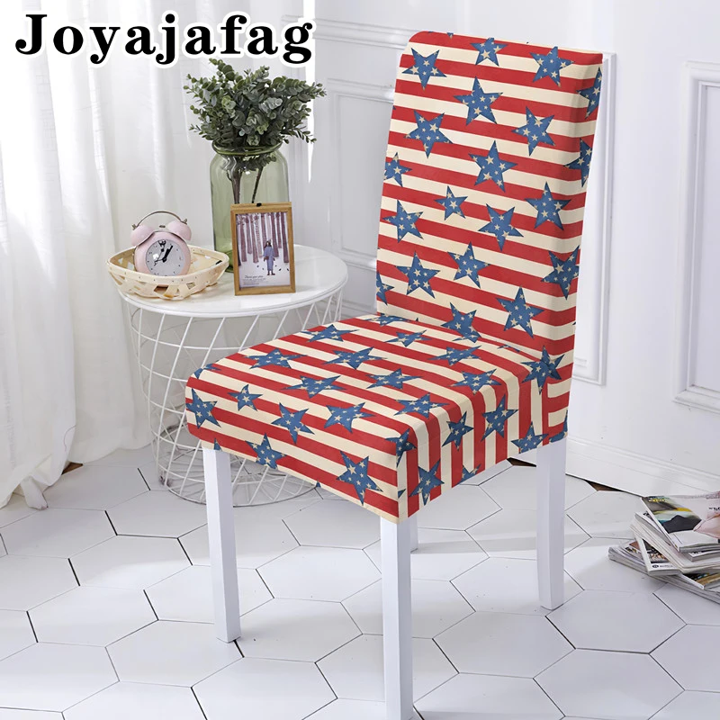 Five-pointed Star Printing Stretch Chair Cover Spandex Washable Anti-dust Removable Seat Covers For Party Dining Room Decor