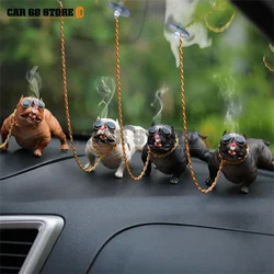 1 set Car Dashboard Ornament Bully Pitbull Dog Doll Auto Interior Accessories Ornaments Cute Chritmas Gift Creative Home Decor