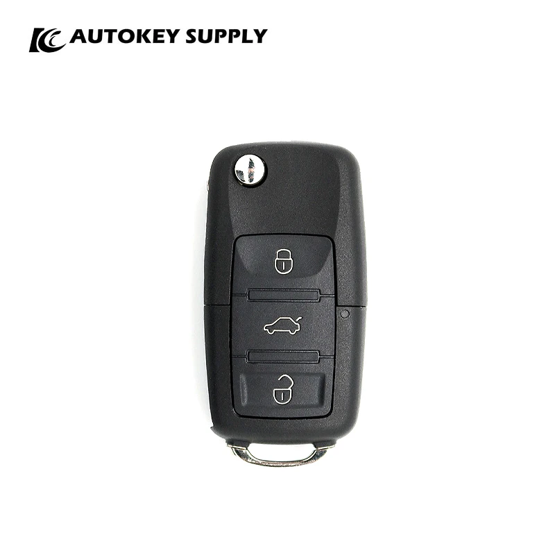 For Vw 3 Buttons Remote Flip Key  Autokeysupply AKVWF107