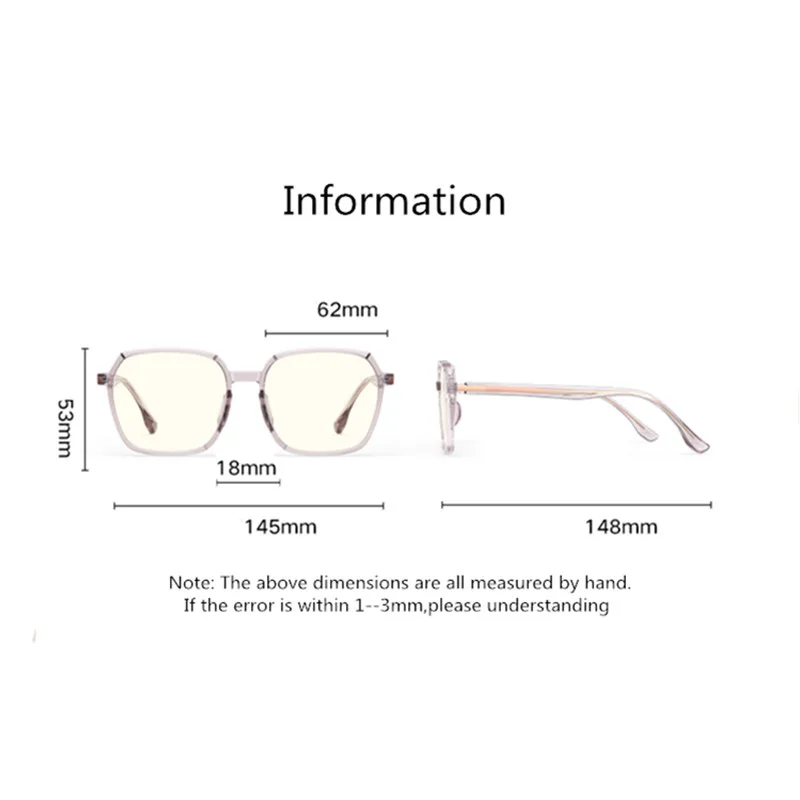 PARZIN  Computer Glasses Men Prescription Eyeglasses Frame Anti Blue Light Blocking Glasses Women New 15806