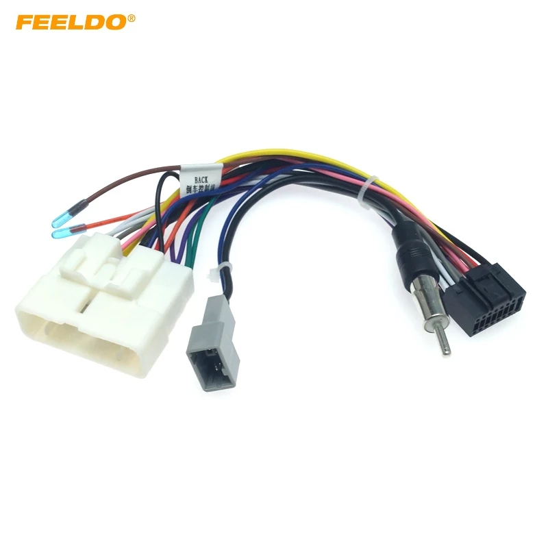 

FEELDO Car Android Multimedia 16Pin Wiring Harness Adapter For Isuzu D-MAX/Pick-up/Trooper/Opel Campo/Monterey 16-pin Headunit