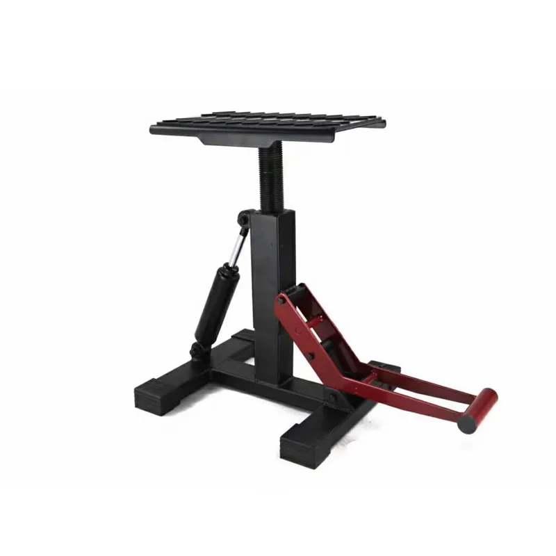 Adjustable Lift Jack Lift Stand Repairing Table for Adventure Touring Motorcycle Street Bike Lift Stand Iron Black + Red