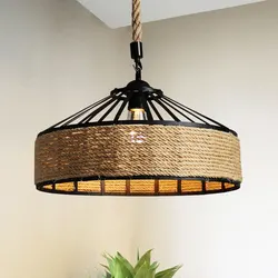 Iron Rope American Industry Loft Chandelier Creative Headlight Restaurant Bar Cafe Light Dining Room Pendant Lamp Droplight