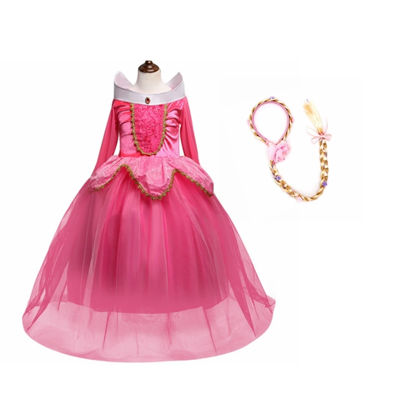 Princess Costume Girl Pink Princess Dress Aurora 3 4 5 6 7 8 9 10 Years