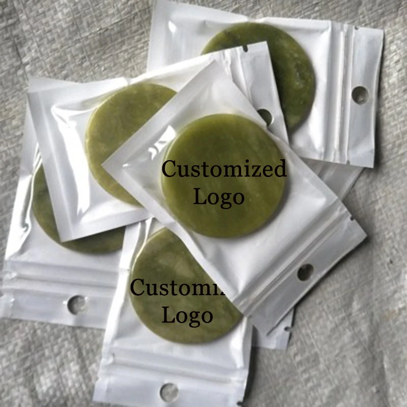 

20pcs Customized Logo Green Jade Stone