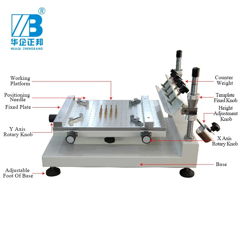 Easy to locate and use LED manufacturing pcb desktop manual stencil printer machine smt and screen printer