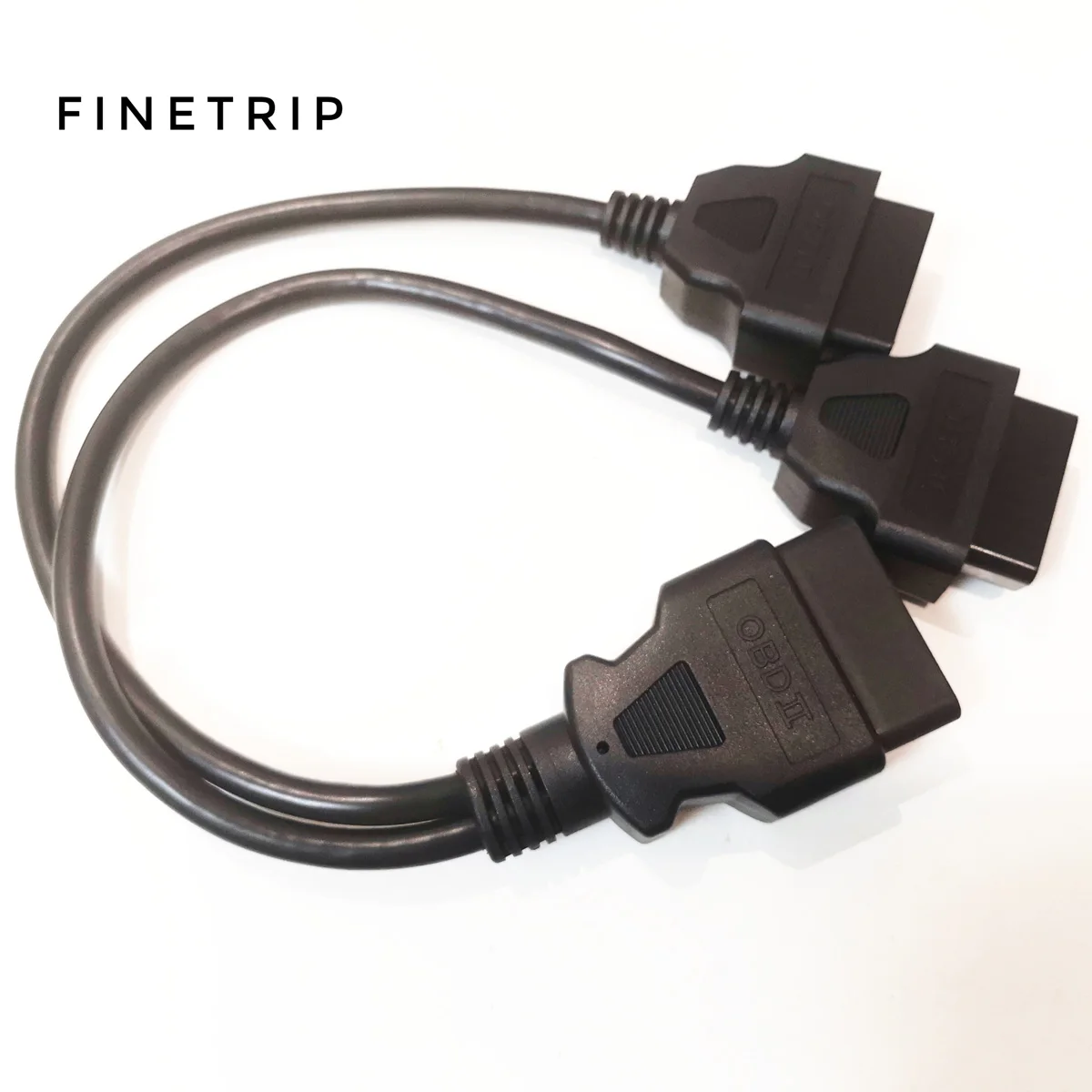 15% Off 30CM OBD2 16 Pin Cable Extension Splitter Male to Dual Female Y OBD 16Pin Cable 1-2 OBD Connector adapter