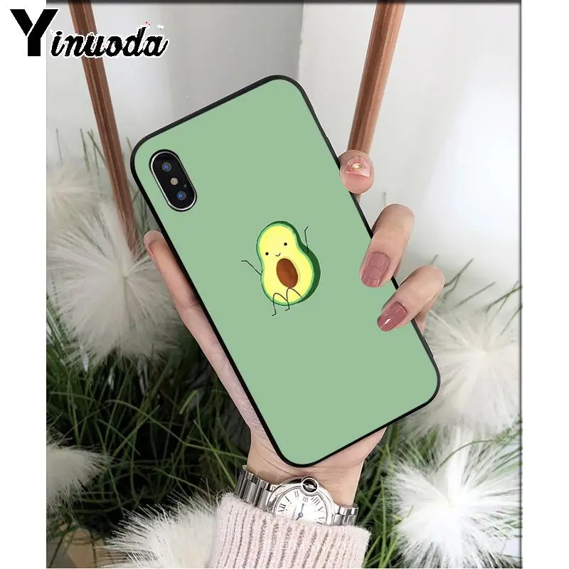 Yinuoda avocado aesthetic Gteen Fruit Food TPU Soft Silicone Phone Case for iPhone 11 pro XS MAX 8 7 6 6S Plus X 5 5S SE XR