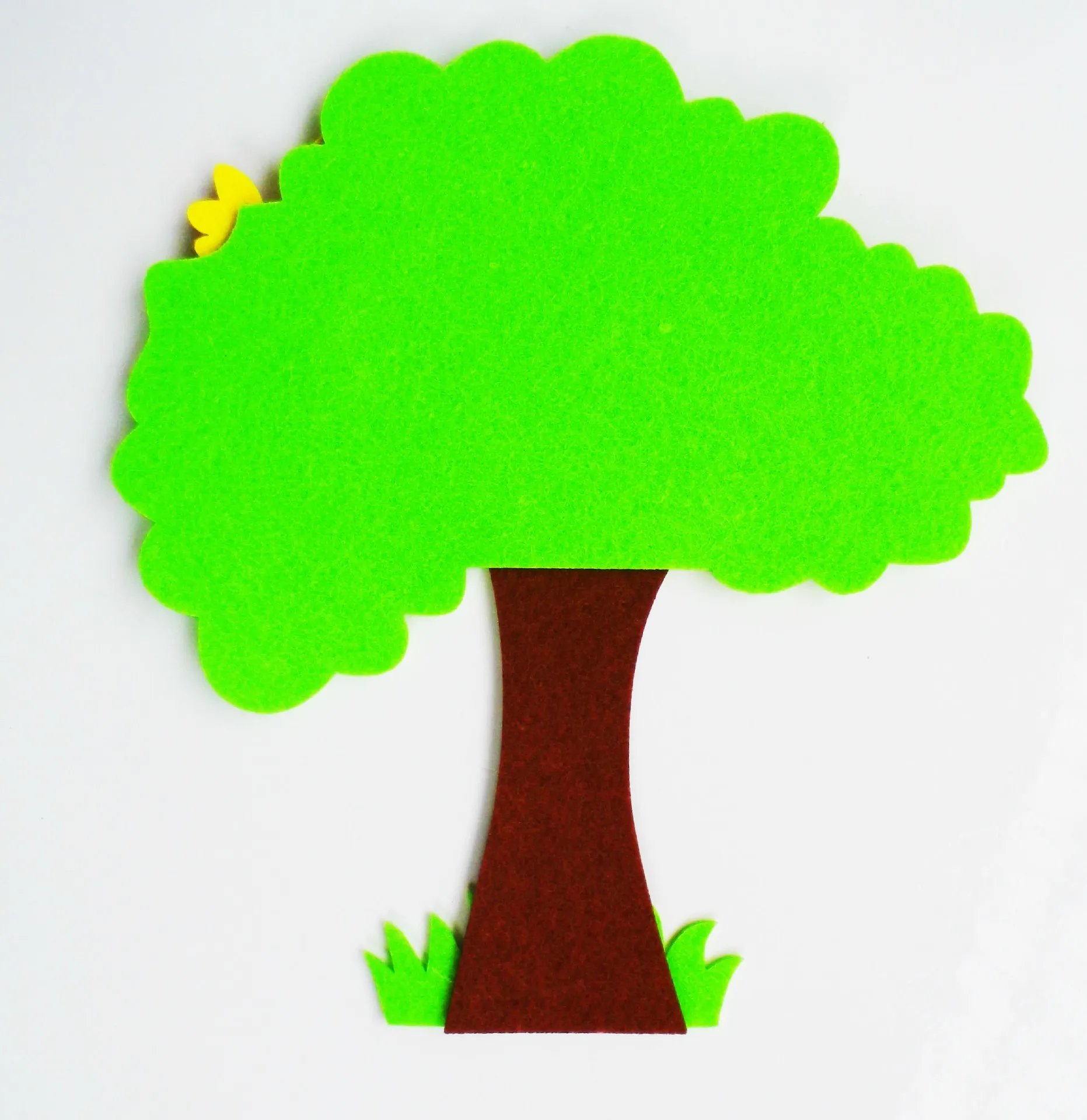 T-N grande uccello verde albero non tessuto feltro pacchetto adesivi murali creativo arcobaleno cartone animato decorazione della parete per la