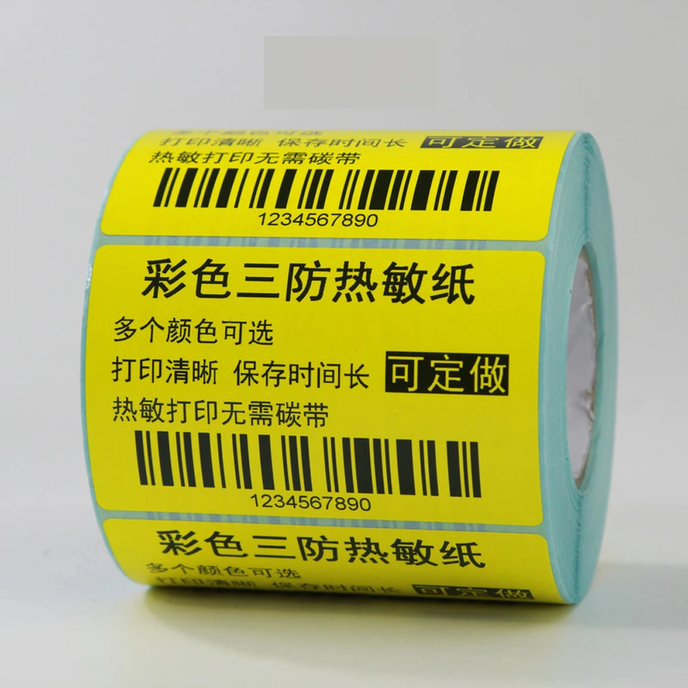 70*40mm/600 PCS Barcode Paper Label Thermal Paper Roll Of Colored Labels No Ribbon Printing