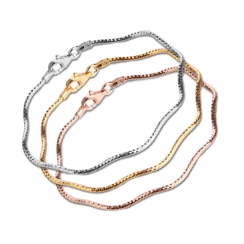 

Italy 925 Silver Chain Wave Bracelet Soft Bangle Women Dress Jewelry Single Line 16 17 18 19 CM Rose Gold Gold Platinum Color