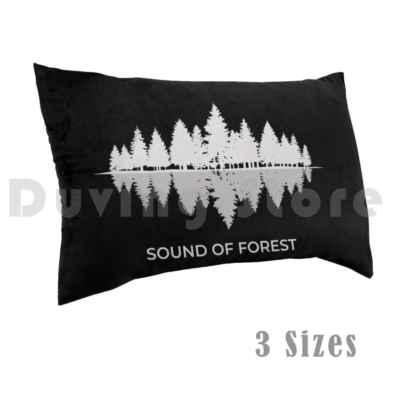 Forest Sound Pillow Case Printed 50x75 Forest Nature Sound Music Sound Of Forest Quote Trees Blue Animals Cool