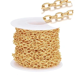 Wholesale 1 meter Width 2mm-5mm Stainless Steel O Rolo Cable Link Bulk Chain Necklace For DIY Jewelry Bracelet Necklace