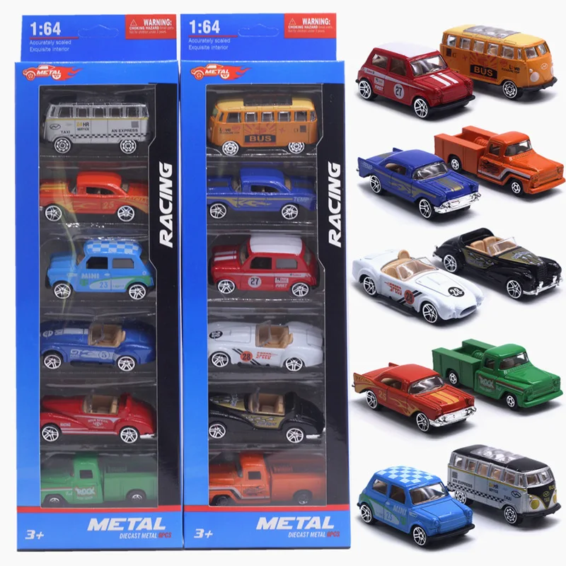 Hot-selling 6-piece classic car model set in original packaging,1:64 alloy sports car toy,children's gift toy,free shipping