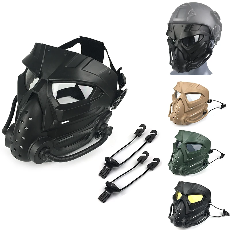 Paintball Masker Anti-Fog Pc Lens Beschermend Gezichtsmasker Jachtgeweer Luchtpistool Accessoires Tactisch Schieten Airsoft Mondmasker