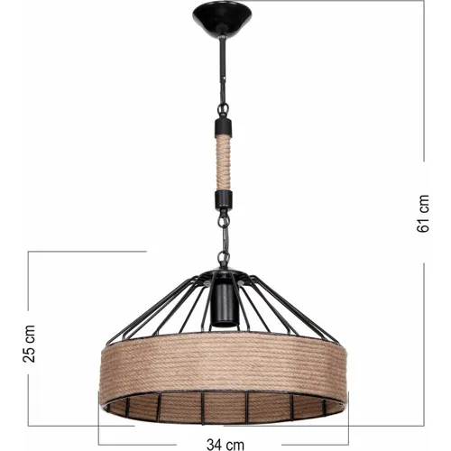 Country Style Single Pendant Lamp Jute Rope Brown Home Chandeliers Lighting Ceilling Vintage Retro Decorative Lamb Lustre Lampara