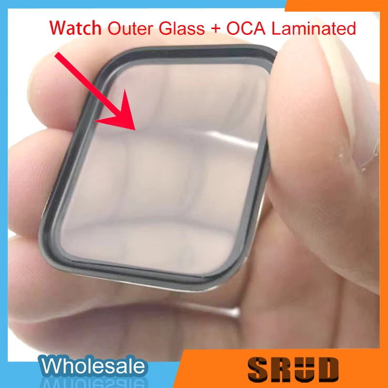 

1Pcs For Apple Watch Series 1 2 3 4 5 6 7 S8 45mm 38mm 40mm 41mm 42mm 44mm 45mm OCA Laminated Outer Glass Repair Parts