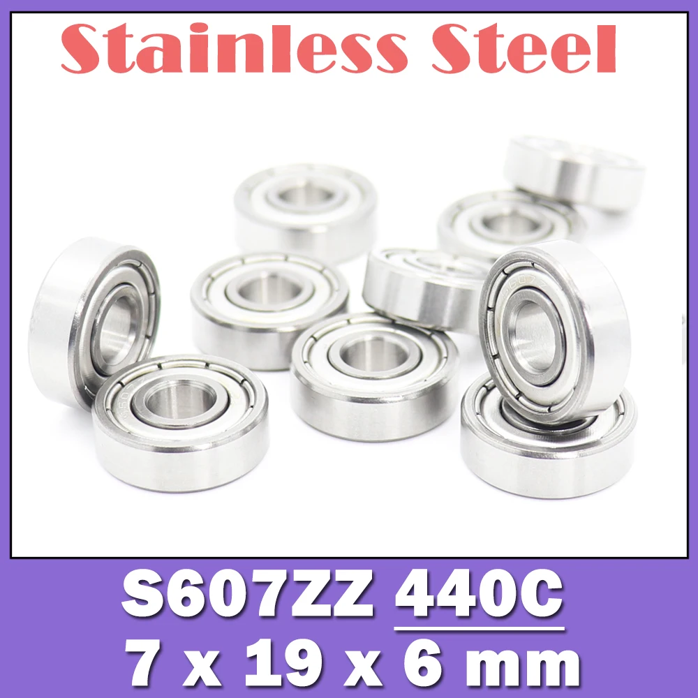 S607ZZ Bearing 7*19*6 mm ( 10 PCS ) 440C Roller Stainless Steel S607Z S607 Z ZZ Ball Bearings