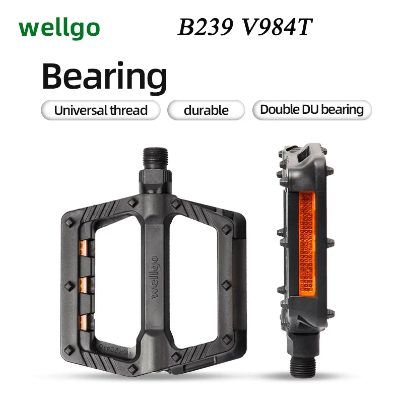 

MTB WELLGO B239 V984T Mountain Bike Pedals Road Bicycle Treadle 120*98*18mm Nylon Cycling Accessories Sealed Bearing Components