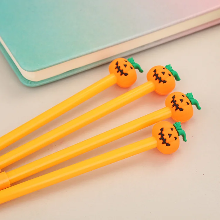 24 pcs Creative simulation vegetable gel pen cute student cartoon expression pumpkin office pen wholesale materiais escolares