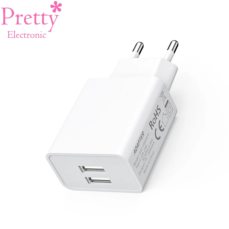 EU Power Plug Converter Travel Adapter EU Charger Dual usb interface For Mobile Phone Europe High Quality CE Certification